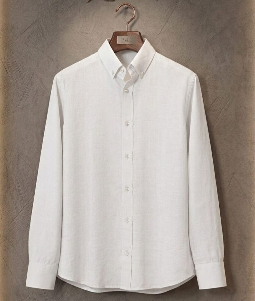 % 100 PAMUK KETEN, NEFES ALAN, HAFİF DOKULU,DÜĞMELİ YAKA,ERKEK KETEN GÖMLEK