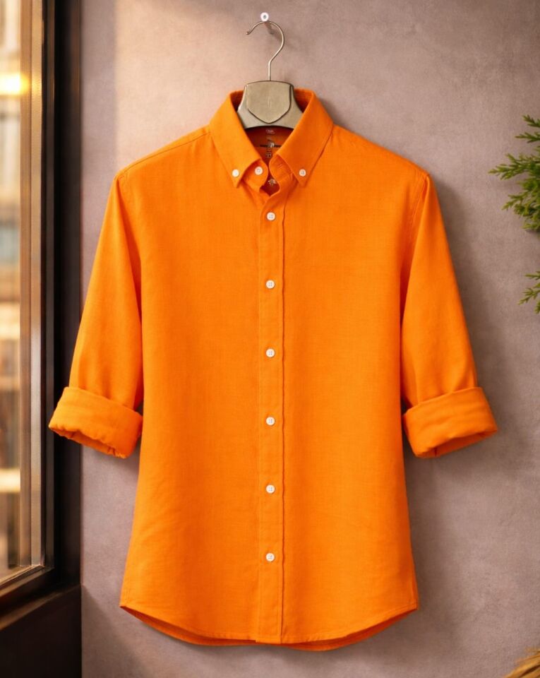 % 100 PAMUK KETEN, NEFES ALAN, HAFİF DOKULU,DÜĞMELİ YAKA,ERKEK KETEN GÖMLEK(Kopya)