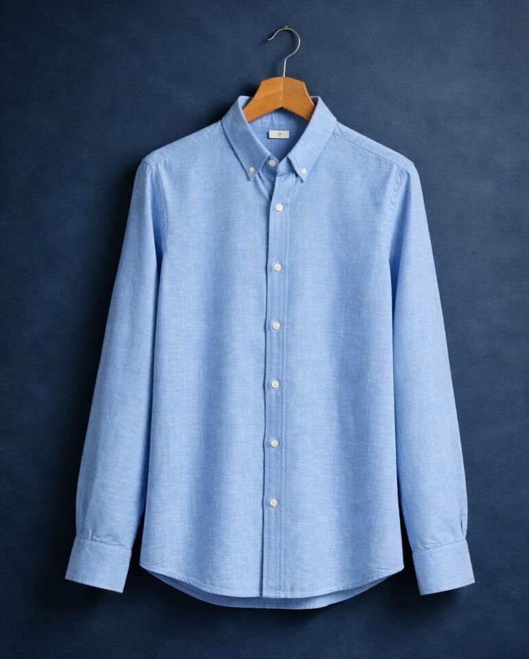 % 100 PAMUK KETEN, NEFES ALAN, HAFİF DOKULU,DÜĞMELİ YAKA,ERKEK KETEN GÖMLEK(Kopya)(Kopya)