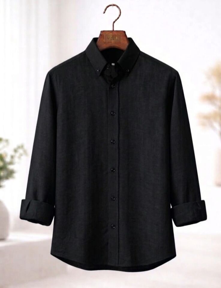 % 100 PAMUK KETEN, NEFES ALAN, HAFİF DOKULU,DÜĞMELİ YAKA,ERKEK KETEN GÖMLEK(Kopya)(Kopya)(Kopya)